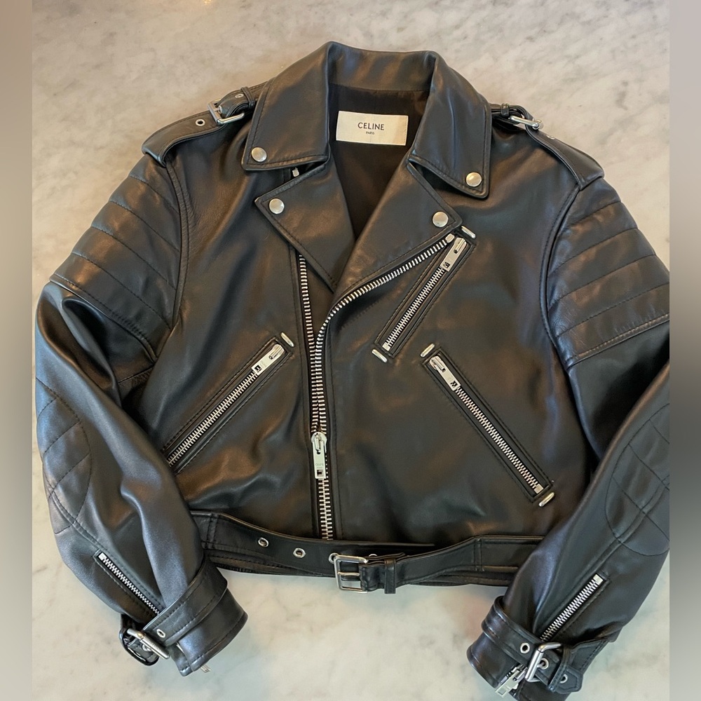 NWT celine leather biker/moto  jacket size 36 us 4